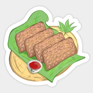 Tempeh Goreng Traditional Indonesian Food Sticker